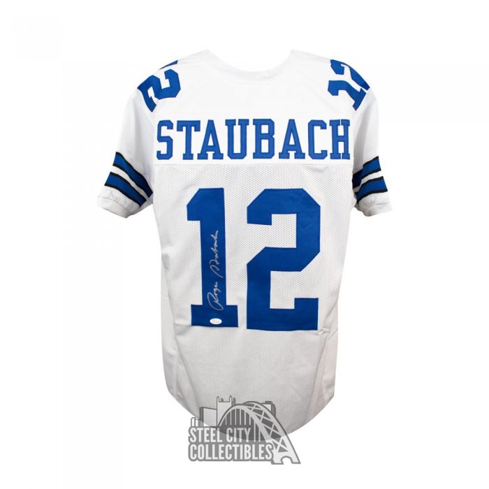 Roger Staubach Autographed Dallas Custom Blue Football Jersey - BAS COA