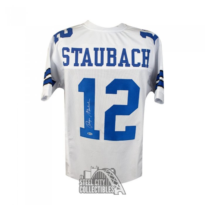 Roger Staubach Signed Jersey Inscribed Heisman 63 (Beckett)