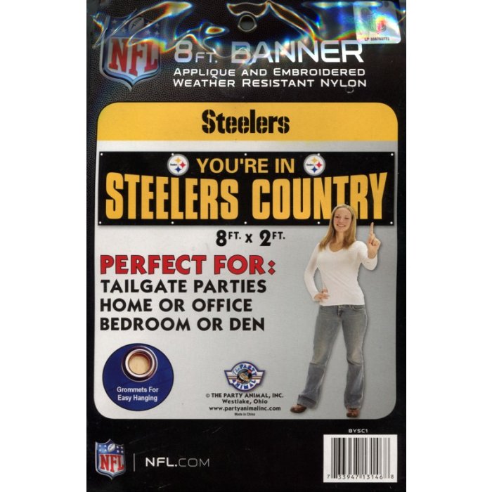 Pittsburgh Steelers You're In Steelers Country Banner BLACK