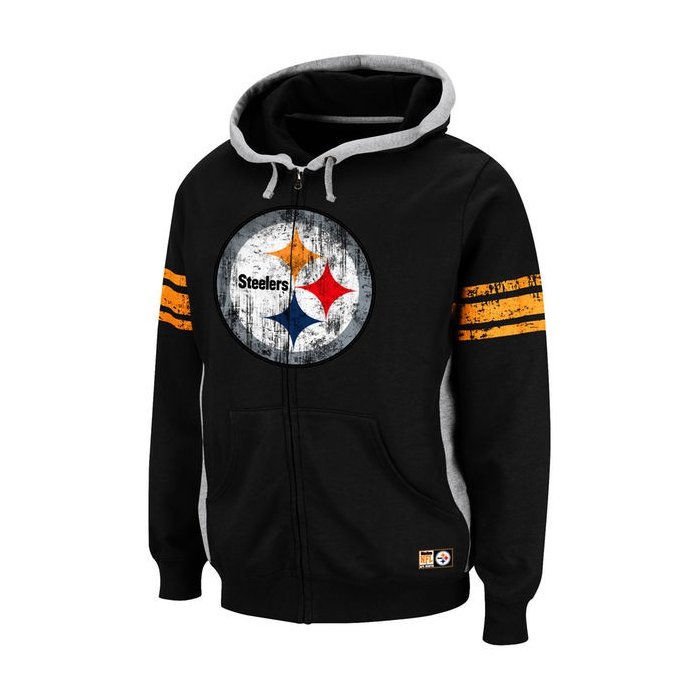 Pittsburgh Steelers NFL Intimidating V Full-Zip Hooded Sweatshirt