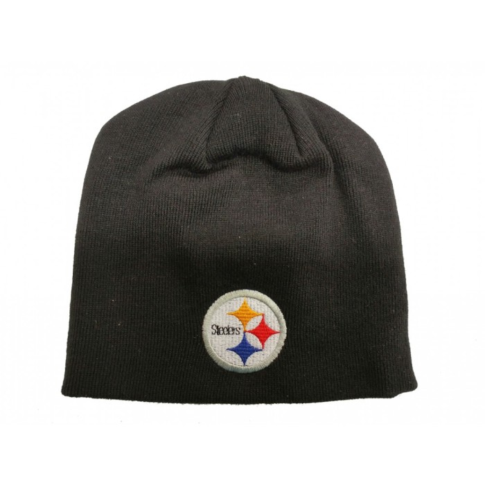 Pittsburgh Steelers Reebok NFL Uncuffed Black Knit Hat - Youth