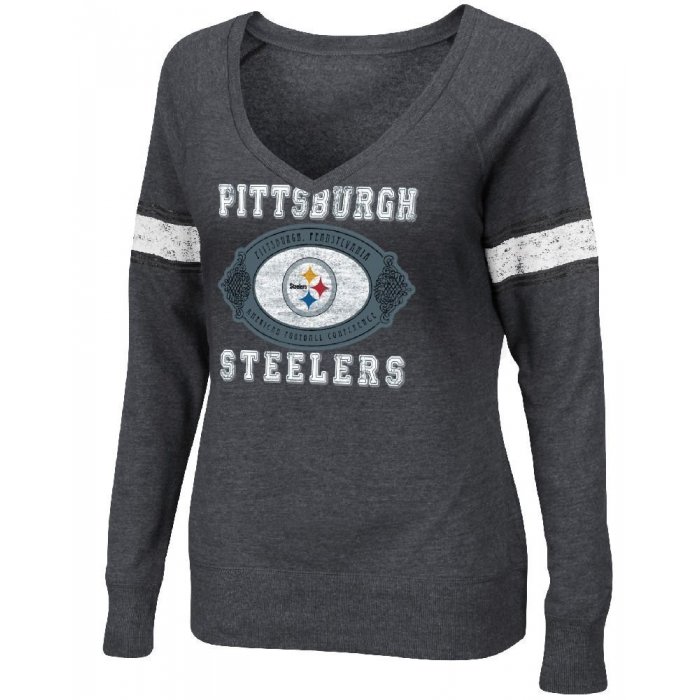 Pittsburgh Steelers NFL Women's Speed Rules Full-Zip Thermal Hoodie  Sweatshirt