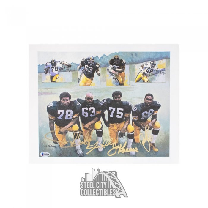 Steel Curtain Autographed Pittsburgh Steelers Lithograph BAS LOA