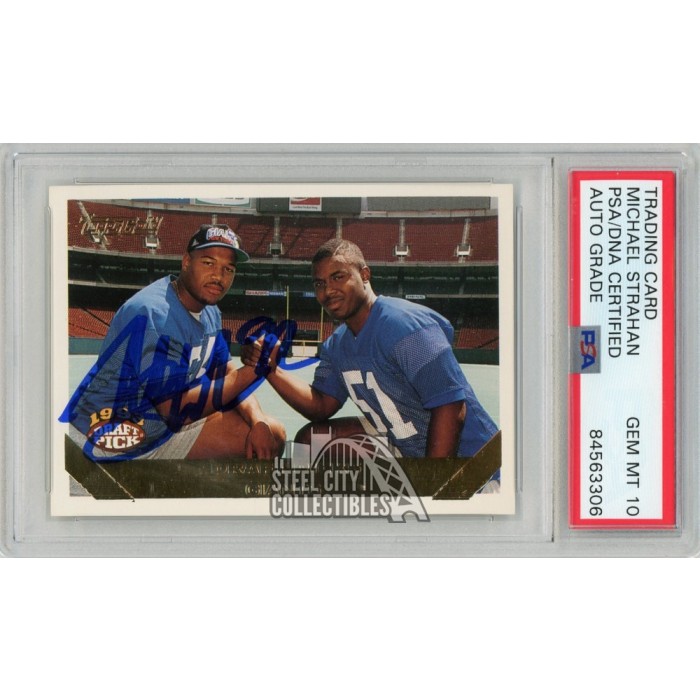 Michael Strahan 1993 Topps Gold Autograph Rookie Card 275 Psadna 10 Steel City Collectibles 
