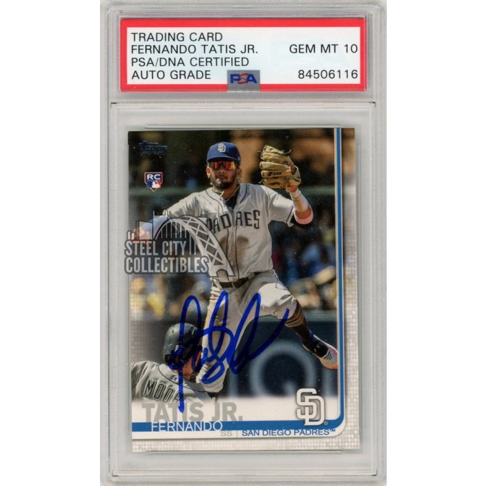 Fernando Tatis Jr 2019 Topps Autographed Complete Sets Rookie Card #410 -  PSA/DNA 10