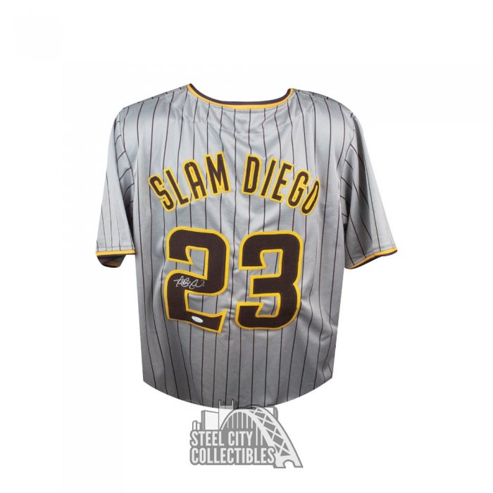 Fernando Tatis Jr Autographed Slam Diego San Diego White Pinstripe Custom  Baseball Jersey - JSA COA