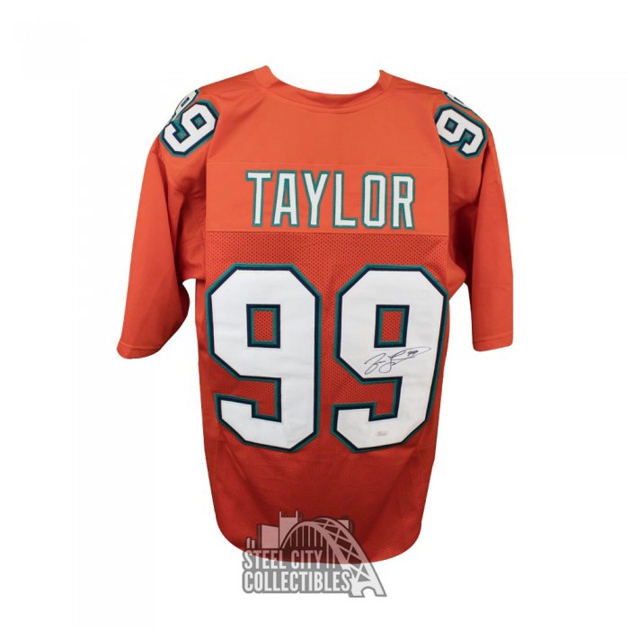 Jason Taylor Autographed Custom Miami Dolphins Jersey JSA COA.