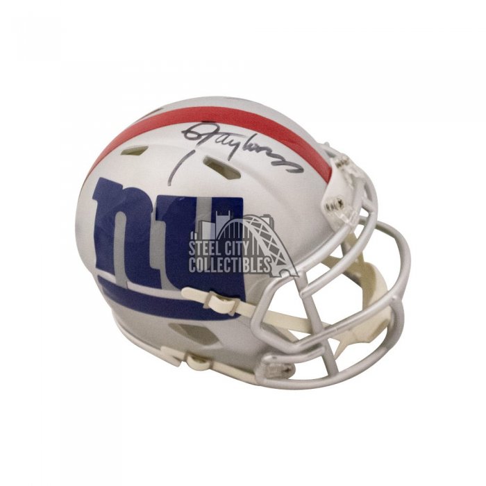 Lawrence Taylor HOF Autographed Giants Flat White Replica Full-Size  Football Helmet - BAS COA