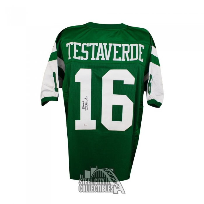 Vinny Testaverde Autographed New York Custom Green Football Jersey- JSA ...