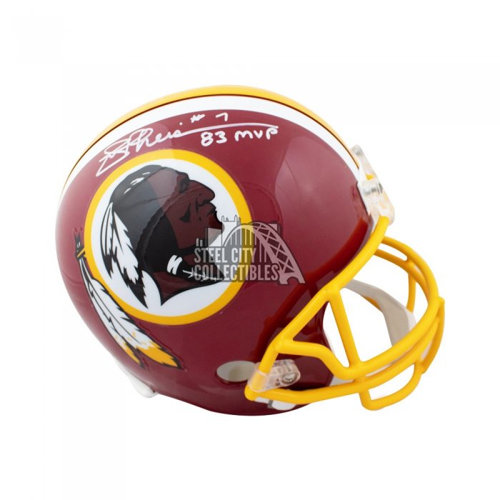 Joe Theismann Go Skins Autographed Washington Redskins Lunar Eclipse Mini Football  Helmet - BAS