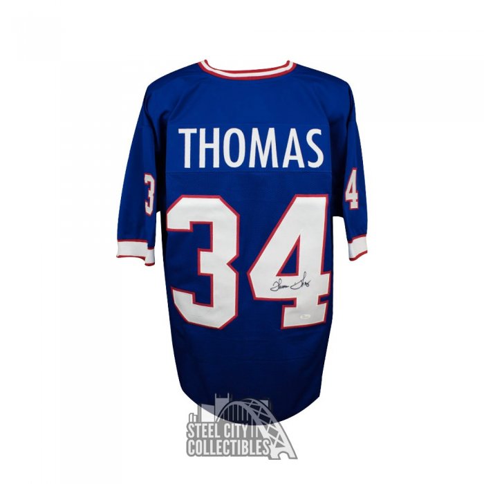 THURMAN THOMAS SIGNED BUFFALO BILLS CUSTOM JERSEY 3 INSC JSA COA