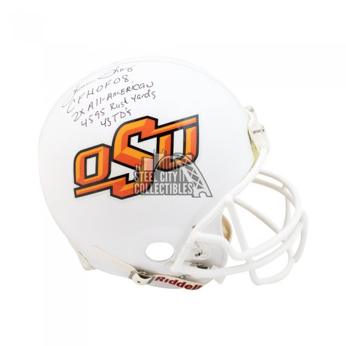 Lot Detail - Barry Sanders Signed Oklahoma State Football Helmet