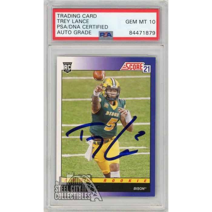 Trey Lance 2021 Panini Score Autographed Rookie Card Tb3 Psadna 10 Steel City Collectibles 