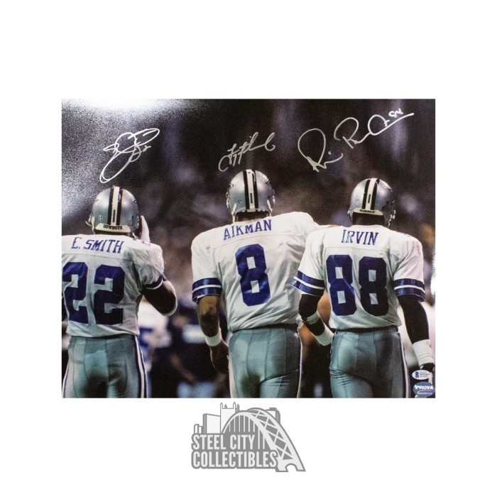 Troy Aikman Michael Irvin Emmitt Smith Triplets Signed 16X20 COA Autograph  - Inscriptagraphs Memorabilia - Inscriptagraphs Memorabilia