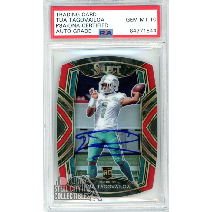 2020 Panini Select Tua Tagovailoa Rookie Auto Tie-Dye Die-Cut /10 Dolphins