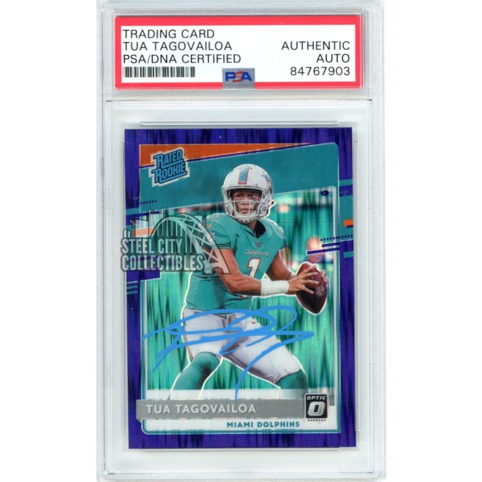 : 2020 Panini Optic Tua Tagovailoa Rookie Silver Holo Game Worn  Jersey Card : Collectibles & Fine Art