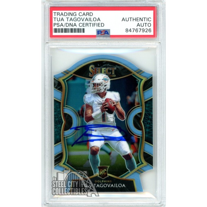 Tua Tagovailoa 2020 Panini Select Light Blue Die Cut Autograph Rookie ...