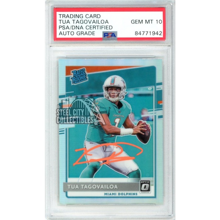 : 2020 Panini Optic Tua Tagovailoa Rookie Silver Holo Game Worn  Jersey Card : Collectibles & Fine Art