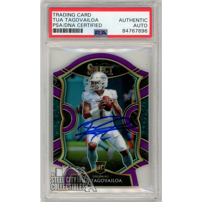 Tua Tagovailoa 2020 Panini Select Concourse Purple Die-Cut Autograph RC ...