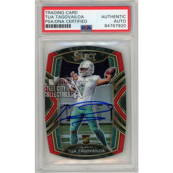 Tua Tagovailoa 2020 Panini Select Red Club Level Die Cut Autograph ...