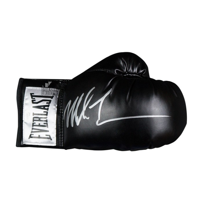 Mike Tyson Autographed Everlast Black Boxing Glove - Bas Coa 