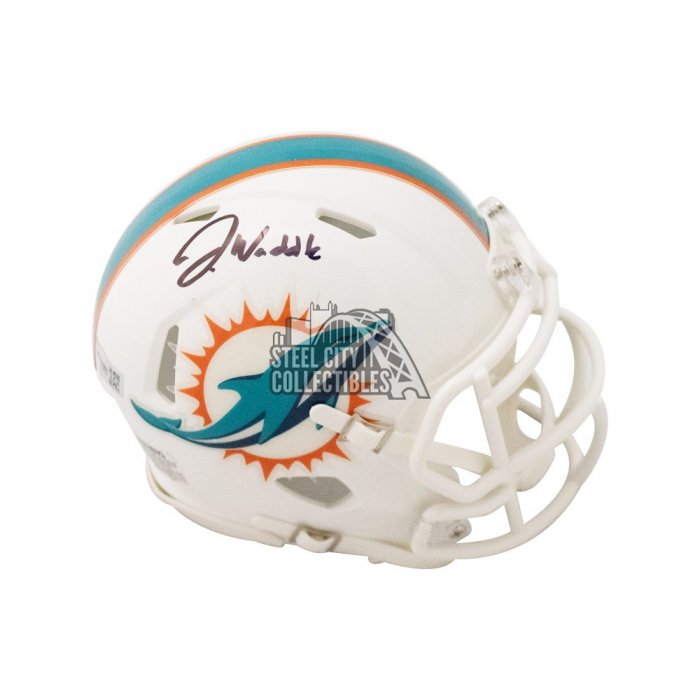 Jaylen Waddle Miami Dolphins Autographed Black Matte Speed Mini Helmet