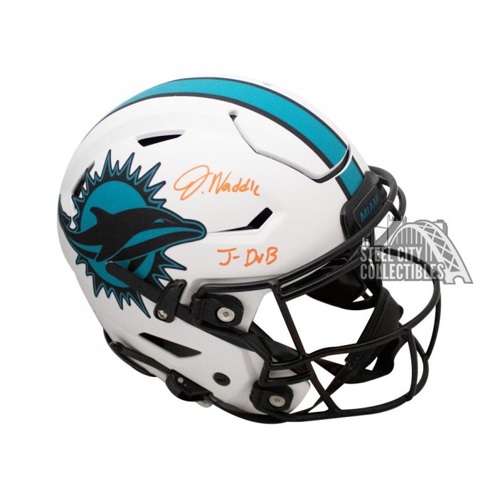 Miami Dolphins White 2021 LUNAR Speed Replica Full Size Football Helmet