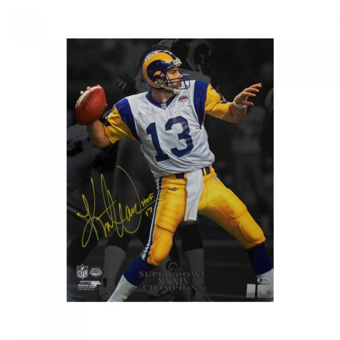 Kurt Warner Signed St. Louis Rams Super Bowl 34 11x14 Photo JSA