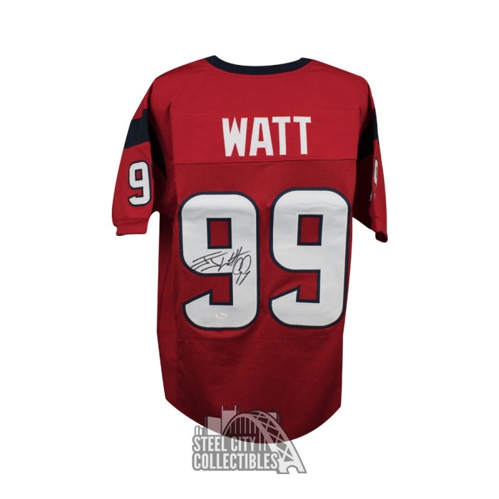 JJ Watt Autographed Signed Houston Texans Red Jersey JSA Witness