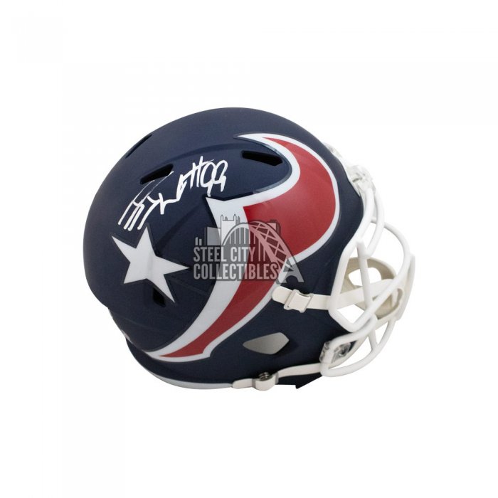 JJ Watt Autographed Houston Texans Flat White Full-Size Football