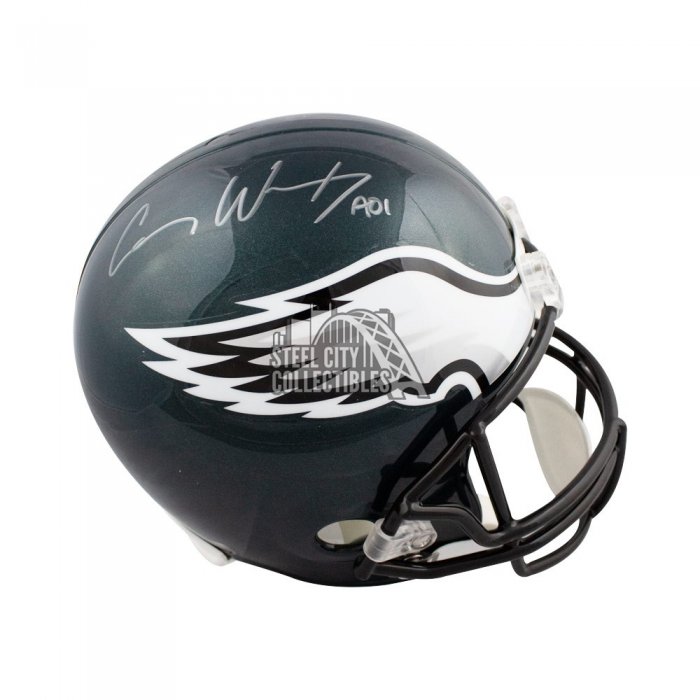 CARSON WENTZ Philadelphia Eagles Autographed Riddell Replica Helmet with  Fly Eagles Fly Inscription FANATICS - Game Day Legends