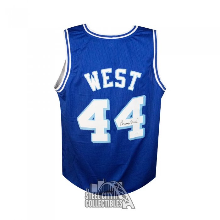 Jerry West Autographed Los Angeles Custom Basketball Jersey - JSA COA  (Gold)