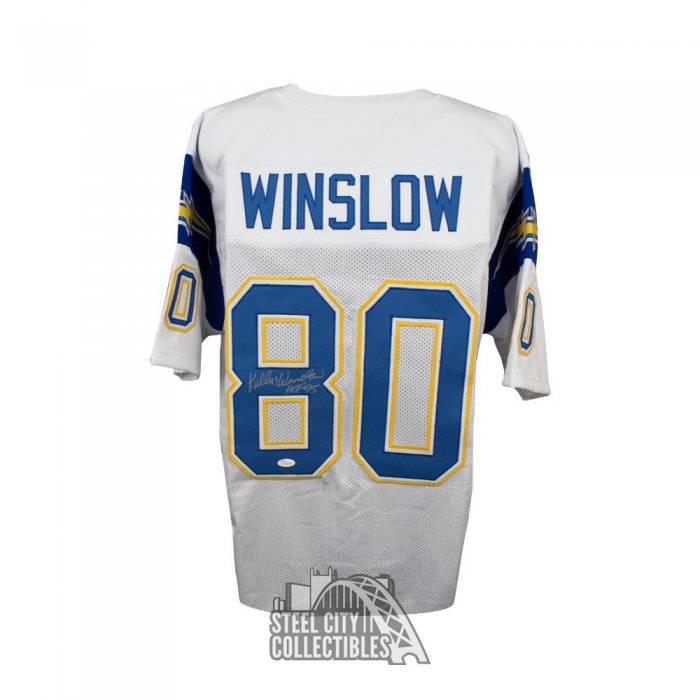 Kellen Winslow HOF 95 Autographed San Diego Custom White Football Jersey -  BAS COA