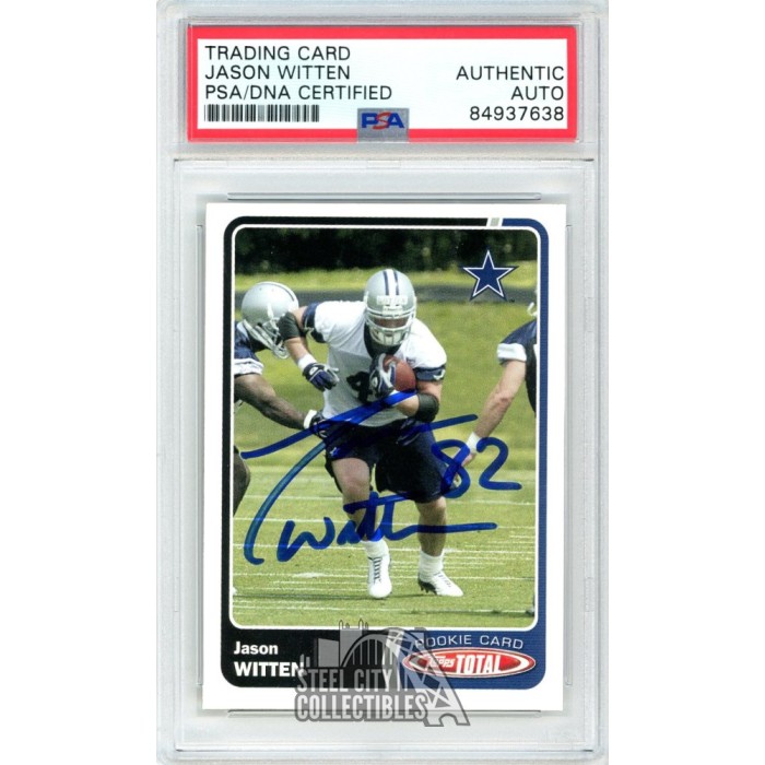 Jason Witten 2003 Topps Total Autograph Rookie Card #477 PSA/DNA ...