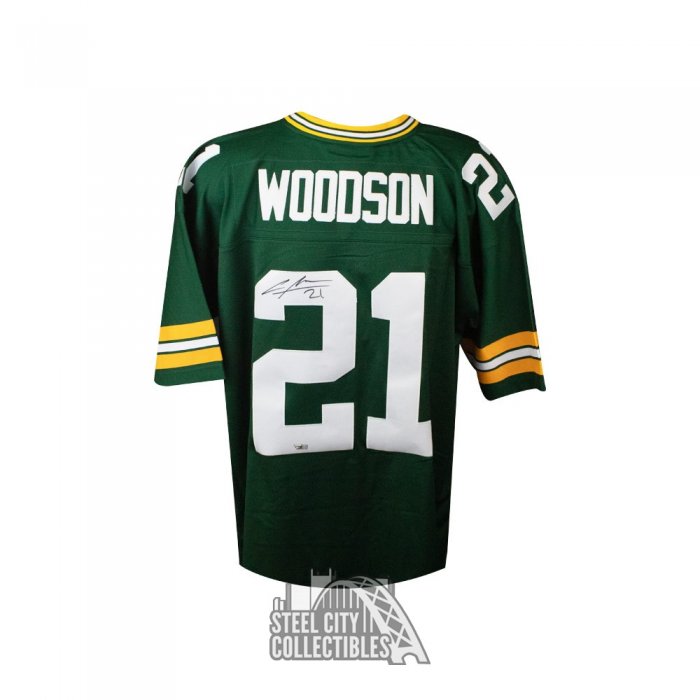 Charles Woodson Green Bay Packers Autographed Green Mitchell