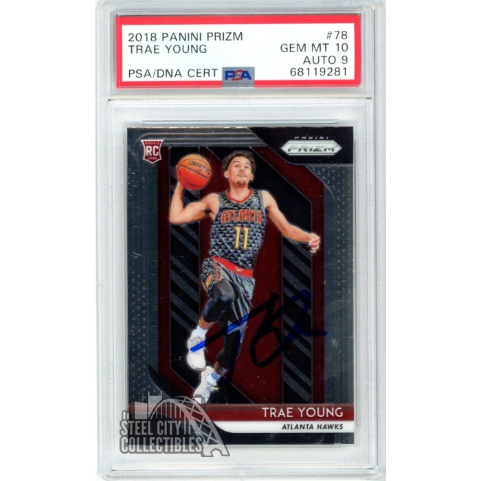 Trae Young 2018-19 Panini Prizm Autograph Rookie Card #78 PSA 10