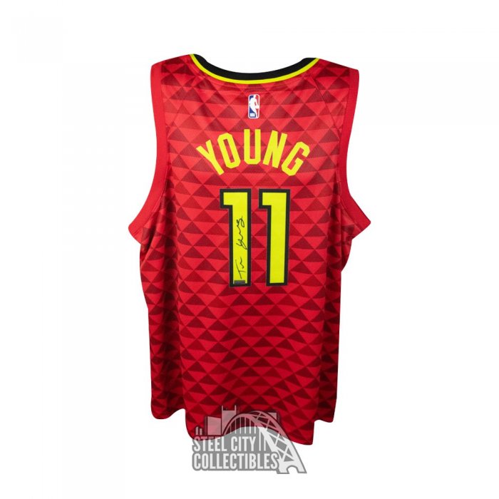 Trae Young Autographed Atlanta Black Swingman Basketball Jersey - BAS