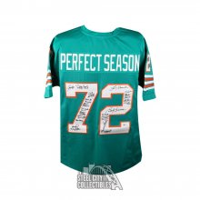 Unsigned Custom Sewn Stitched PERFECT SEASON Miami Dolphins Aqua Jersey  M-5XL