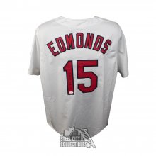 Jim Edmonds Autographed St. Louis Pro Style Baseball Jersey White (JSA)