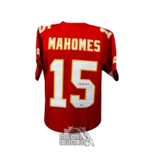 Patrick Mahomes Autographed Kansas City Chiefs Custom Red Football Jersey  BAS