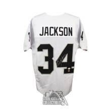 Bo Jackson Autographed Oakland White Custom Football Jersey - BAS COA