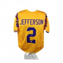 Justin Jefferson Autographed LSU Custom Football Jersey - BAS COA