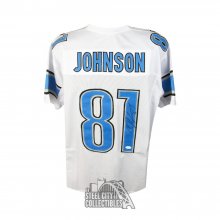 Calvin Johnson Signed Blue Custom Football Jersey (JSA COA)