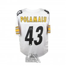 Troy Polamalu Autographed Pittsburgh Custom White Football Jersey - BAS COA