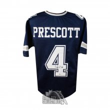 Dak Prescott Signed Custom White with Light Blue Football Jersey