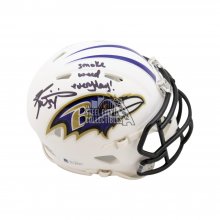 Lamar Jackson Signed Baltimore Ravens White ICE Speed Mini Helmet