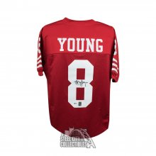 Frmd Steve Young SF 49ers Signed Red Replica M&N Jersey & HOF 2005 I –  Super Sports Center